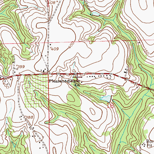 Topographic Map of Pleasant Shade Baptist Church, AL