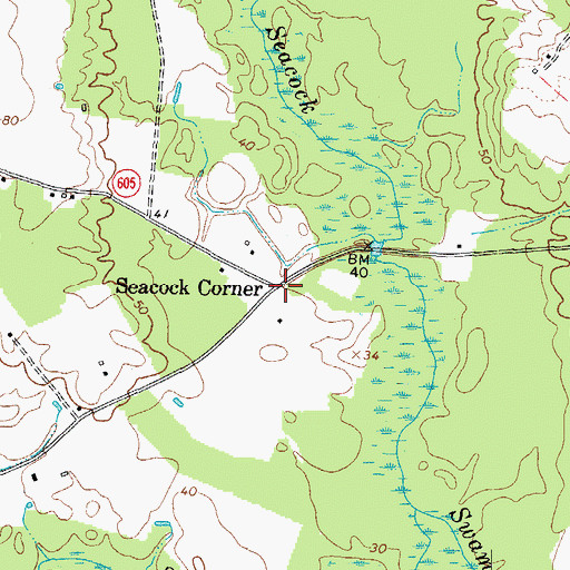 Topographic Map of Seacock Corner, VA