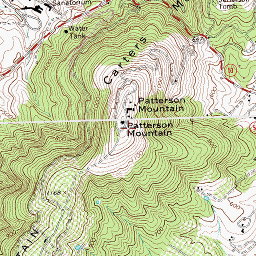 Topographic Map of Patterson Mountain, VA