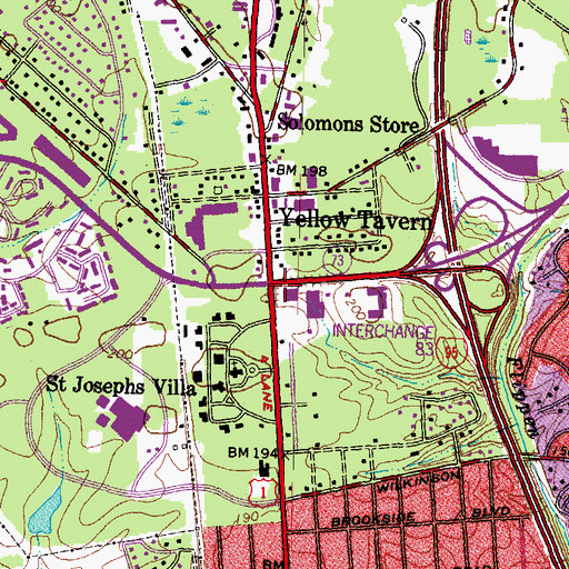 Topographic Map of Yellow Tavern, VA