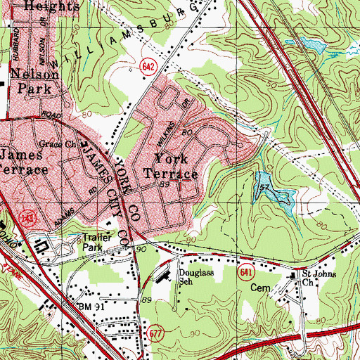 Topographic Map of York Terrace, VA