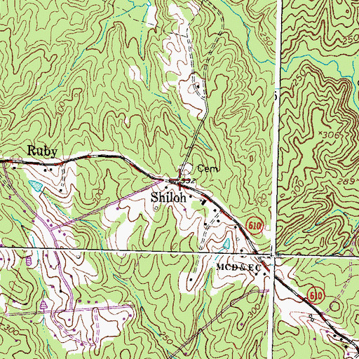 Topographic Map of Shiloh, VA