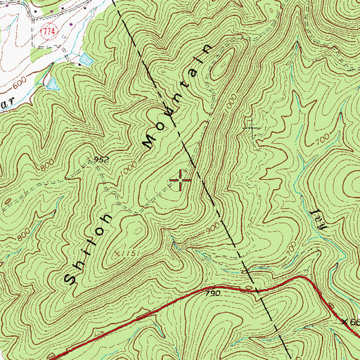 Topographic Map of Shiloh Mountain, VA