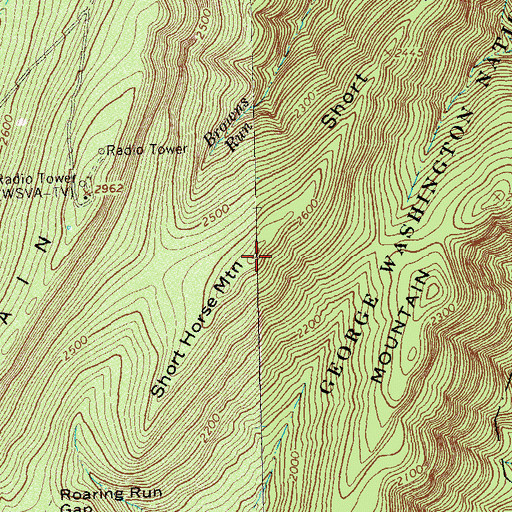 Topographic Map of Short Horse Mountain, VA