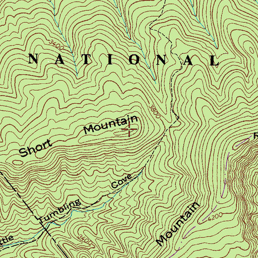 Topographic Map of Short Mountain, VA