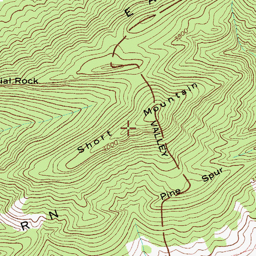 Topographic Map of Short Mountain, VA