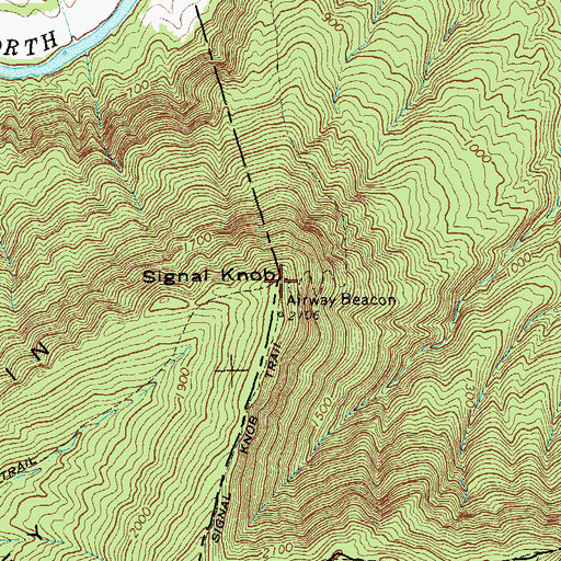 Topographic Map of Signal Knob, VA