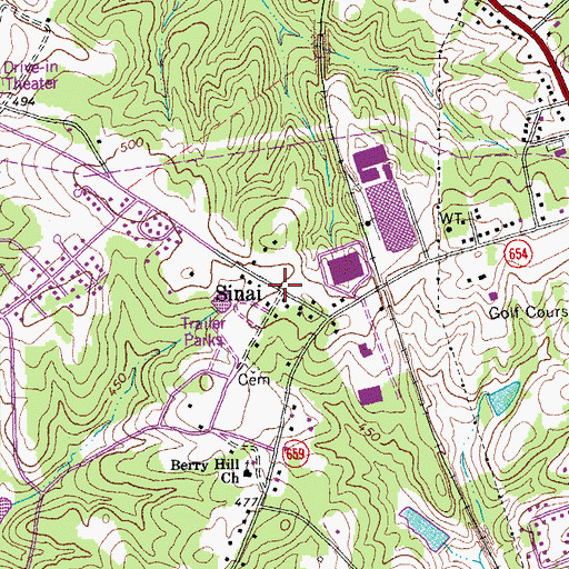 Topographic Map of Sinai, VA