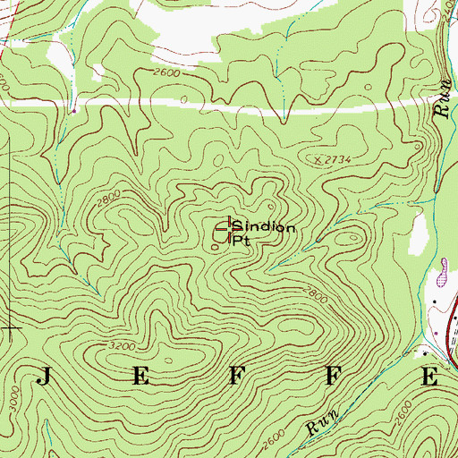 Topographic Map of Sindion Point, VA