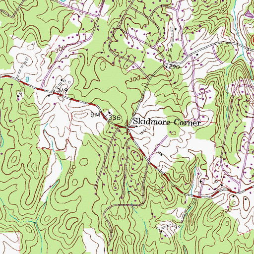 Topographic Map of Skidmore Corner, VA