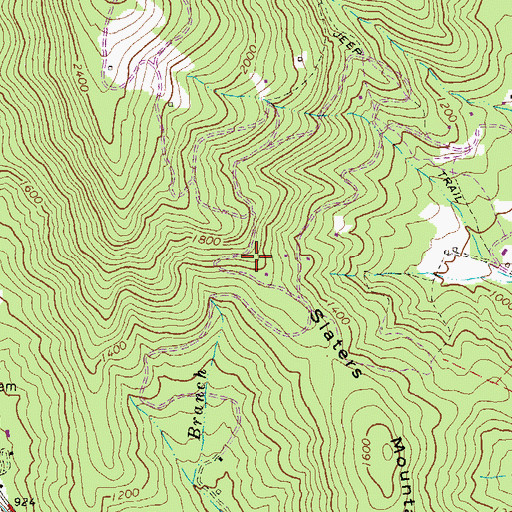 Topographic Map of Slaters Mountain, VA