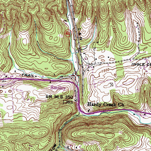 Topographic Map of Smiley, VA