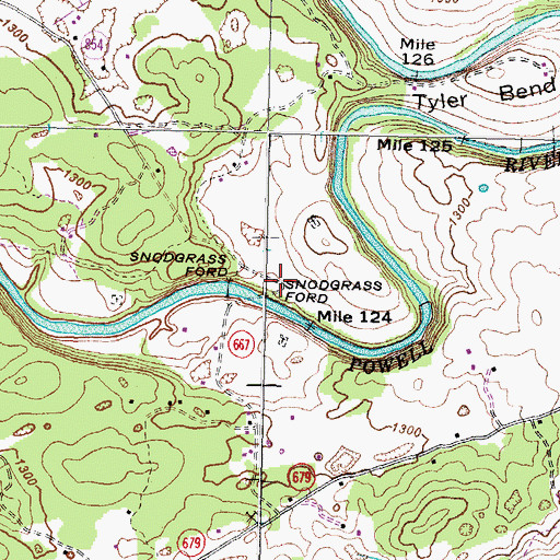 Topographic Map of Snodgrass Ford, VA