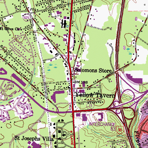 Topographic Map of Solomons Store, VA