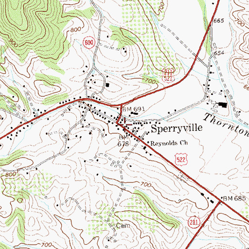 Topographic Map of Sperryville, VA
