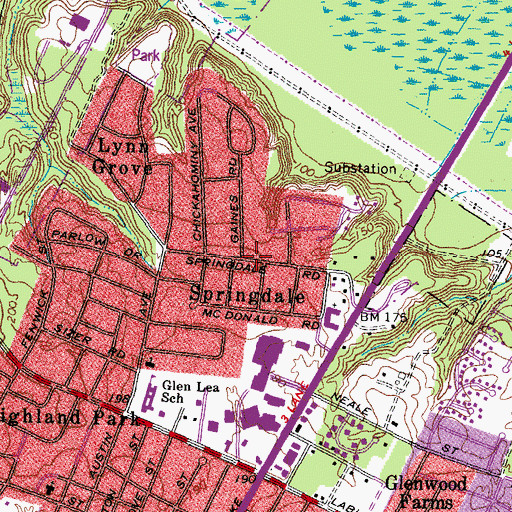 Topographic Map of Springdale, VA