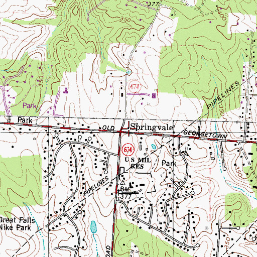 Topographic Map of Springvale, VA