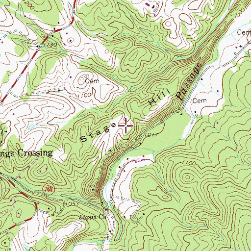 Topographic Map of Stage Hill, VA