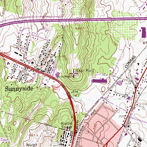 Topographic Map of Star Fort (historical), VA
