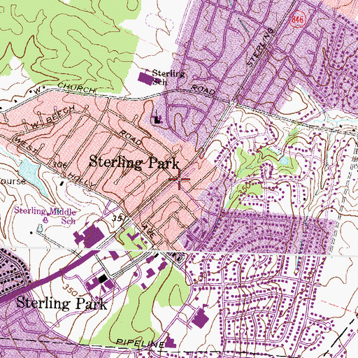 Topographic Map of Sterling Park, VA