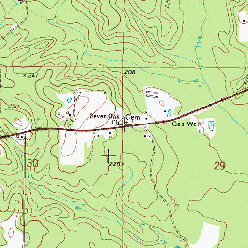 Topographic Map of Seven Oak Baptist Church, AL