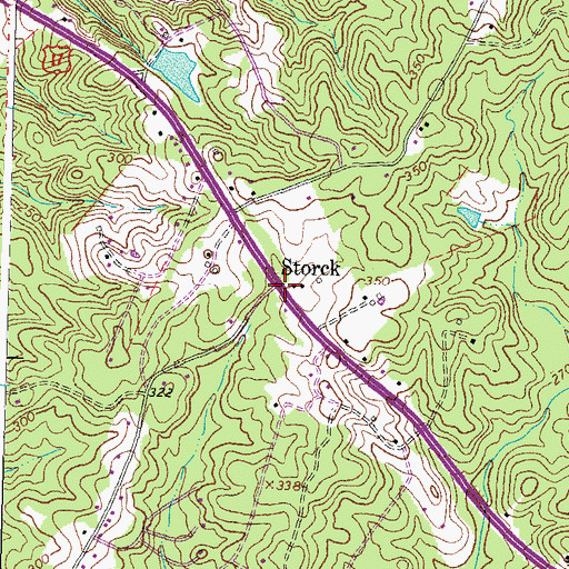 Topographic Map of Storck, VA