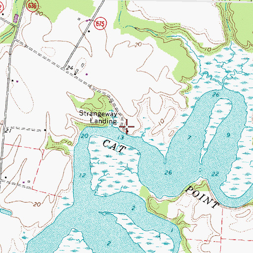 Topographic Map of Strangeway Landing, VA