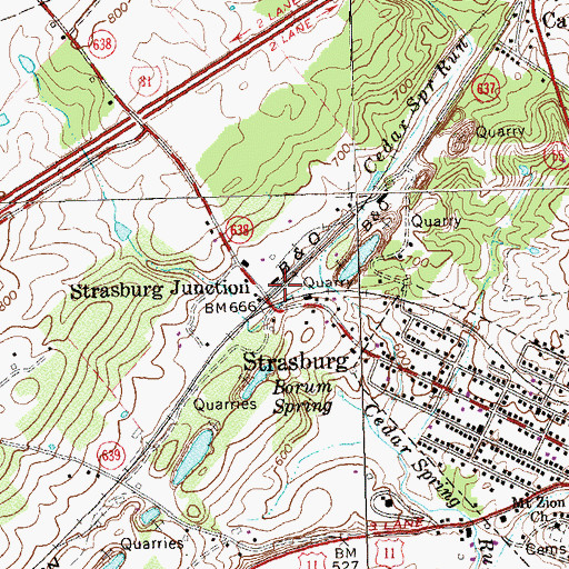 Topographic Map of Strasburg Junction, VA