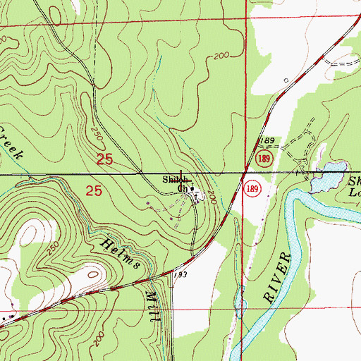 Topographic Map of Shiloh Baptist Church, AL