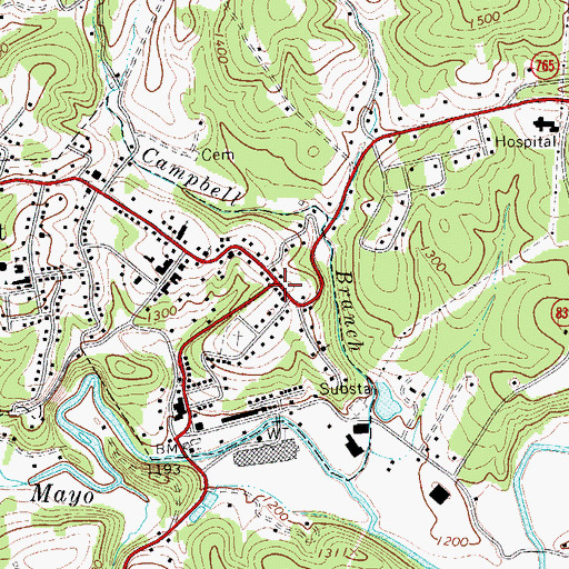 Topographic Map of Stuart, VA