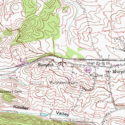 Topographic Map of Summit, VA