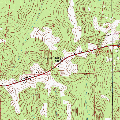 Topographic Map of Taylor Hill Baptist Church, AL