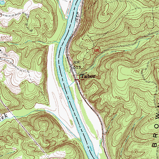 Topographic Map of Taber, VA