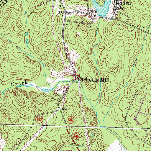 Topographic Map of Tacketts Mill, VA