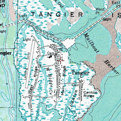 Topographic Map of Tangier, VA