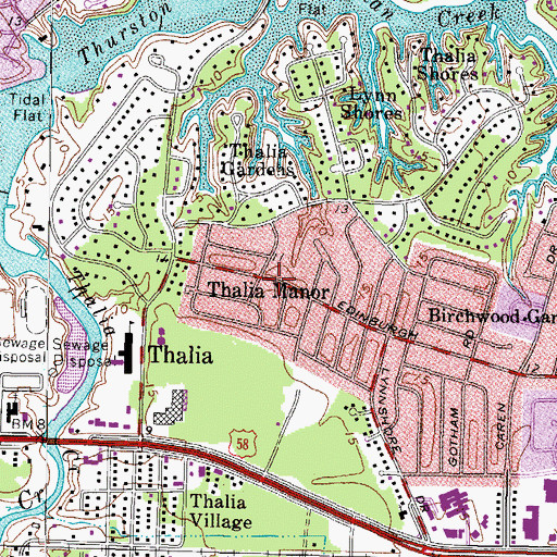 Topographic Map of Thalia Manor, VA