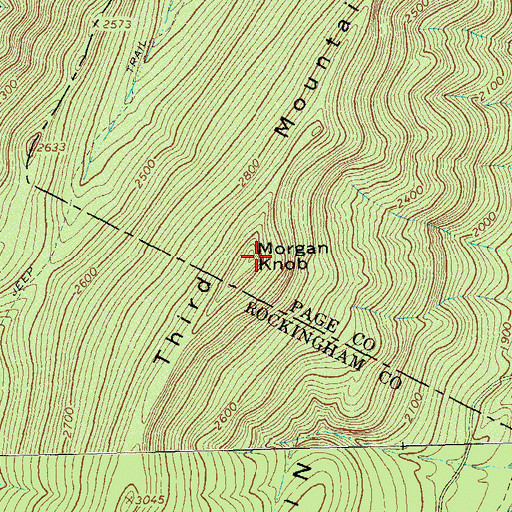 Topographic Map of Third Mountain, VA