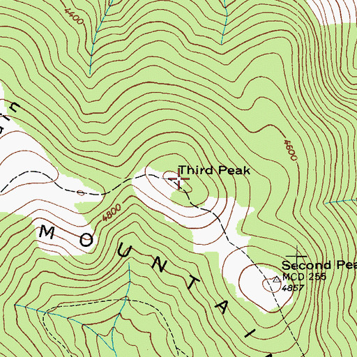 Topographic Map of Third Peak, VA