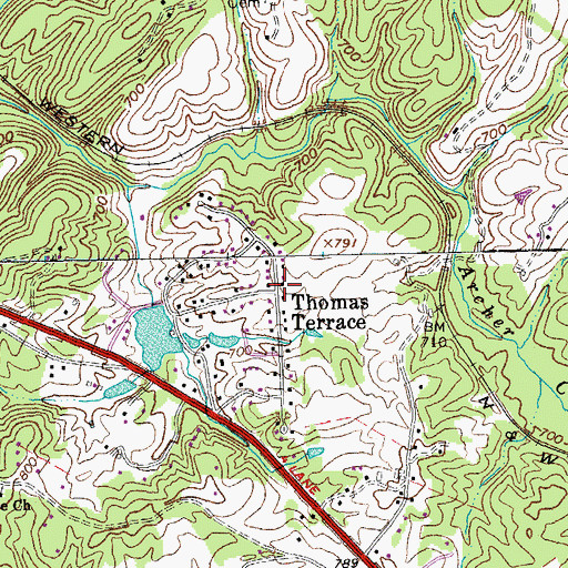 Topographic Map of Thomas Terrace, VA