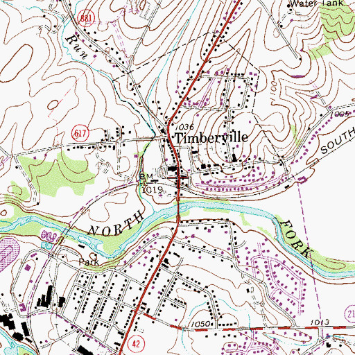 Topographic Map of Timberville, VA