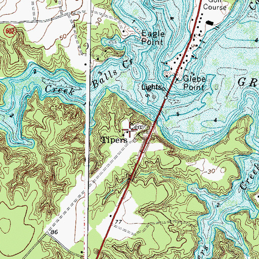 Topographic Map of Tipers, VA
