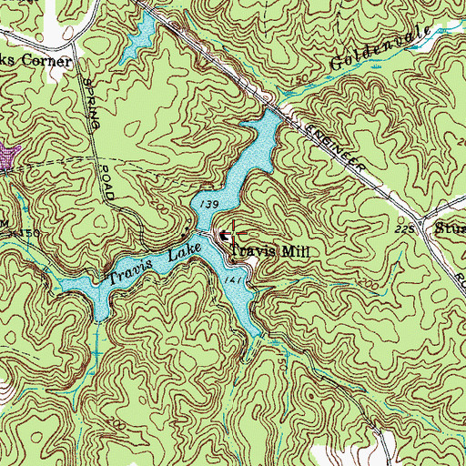 Topographic Map of Travis Mill, VA