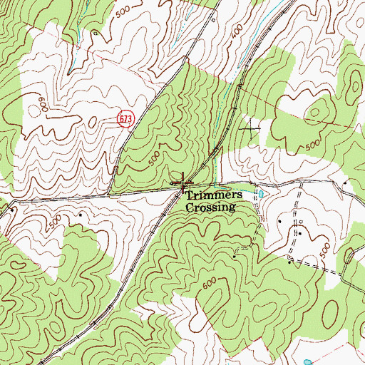 Topographic Map of Trimmers Crossing, VA