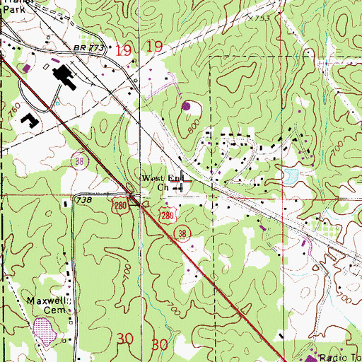 Topographic Map of West End Baptist Church, AL