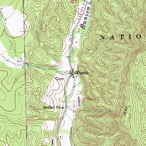 Topographic Map of Tunis, VA