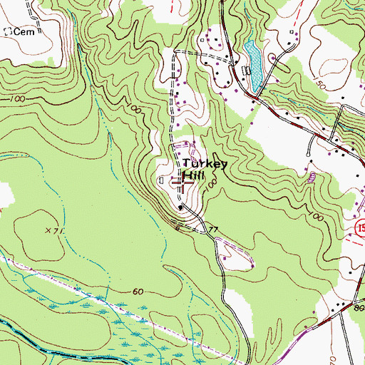 Topographic Map of Turkey Hill, VA