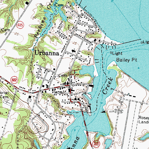 Topographic Map of Urbanna, VA