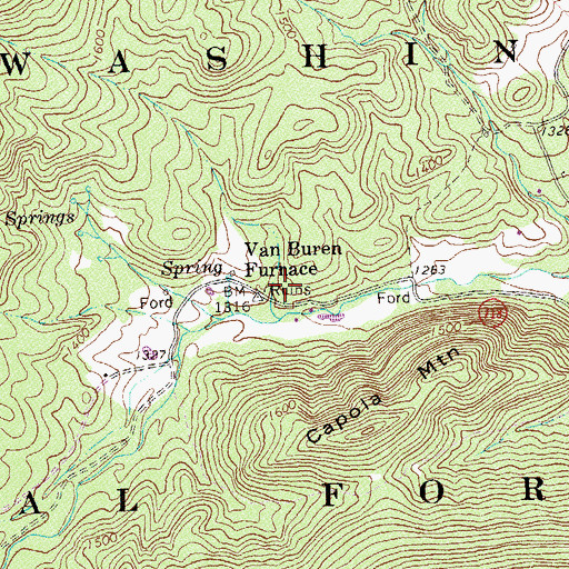 Topographic Map of Van Buren Furnace, VA