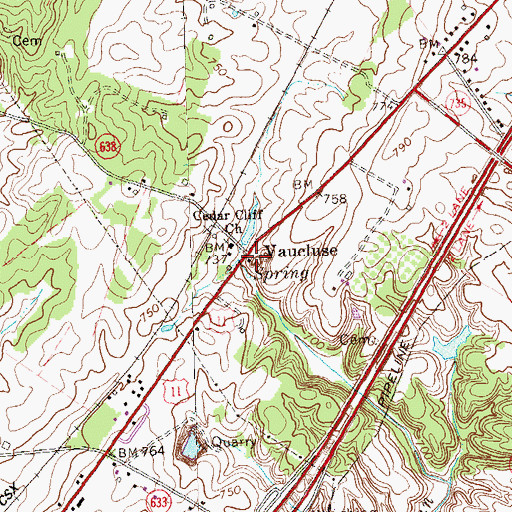 Topographic Map of Vaucluse, VA