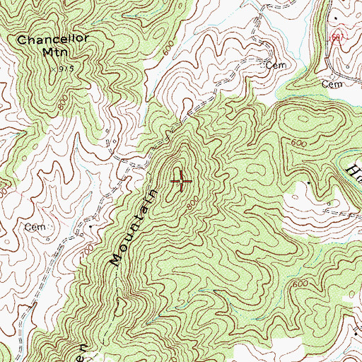 Topographic Map of Walden Mountain, VA